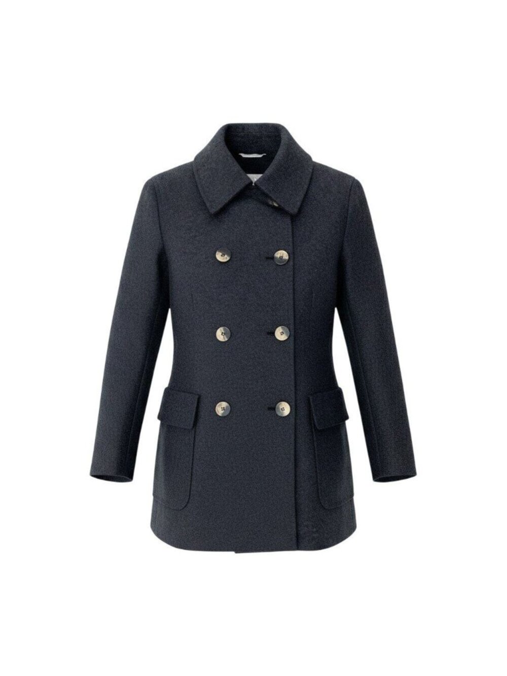 Max Mara Double-Breasted Wool Jacket Half Coat 44 Dark Gray